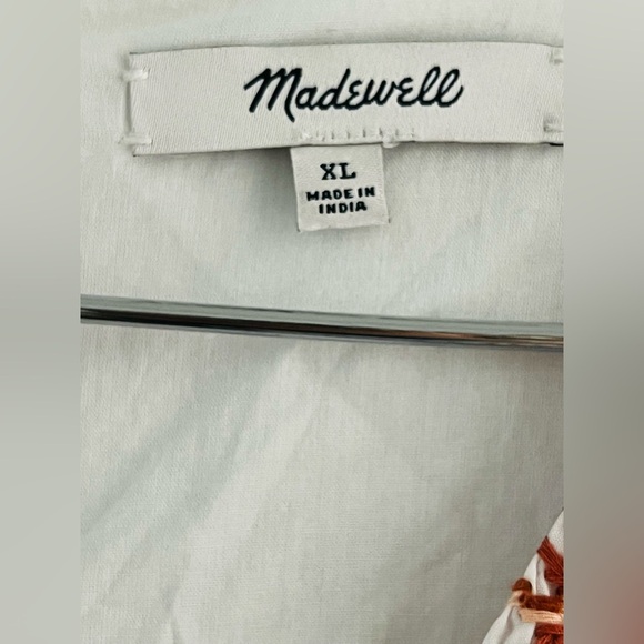 Madewell NNT Embroidered Poplin V-Neck Mini Dress SIZE XL with pockets - Picture 10 of 14